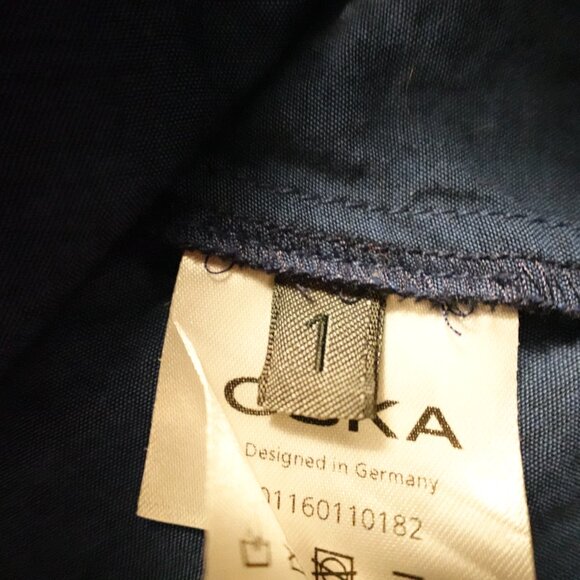 OSKA Jacket Women’s Size 1 Navy Blue Asymmetric Snap Front Minimalist - Picture 11 of 13